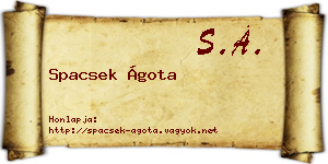 Spacsek Ágota névjegykártya